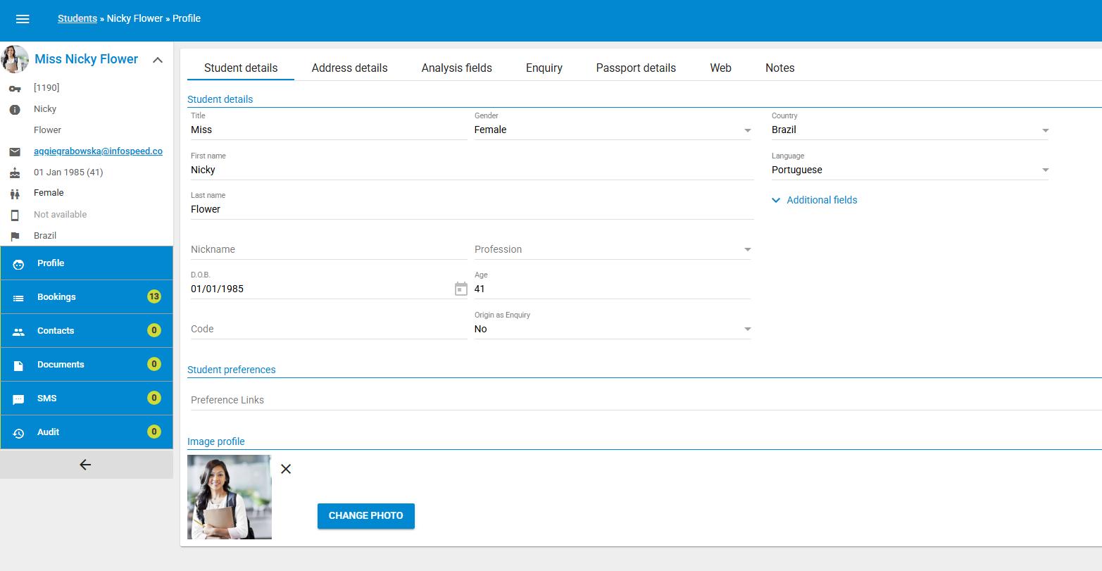Class agent management screen
