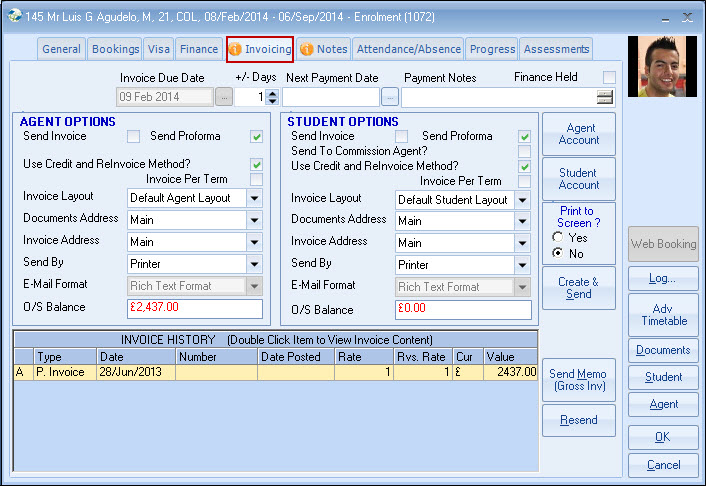 Enrolment Invoicing
